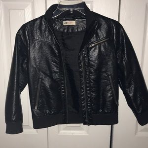 BOYS 7/8 Black Faux Leather H&M